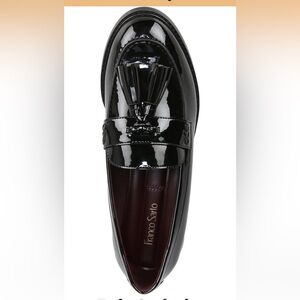 Franco Sarto Black Patent Tassel Penny Loafers